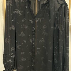 Democracy Black Sheer Blouse